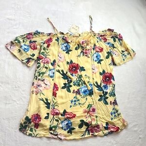 Off the Shoulder Floral Dress by BluPepper Sz 1XL NWT